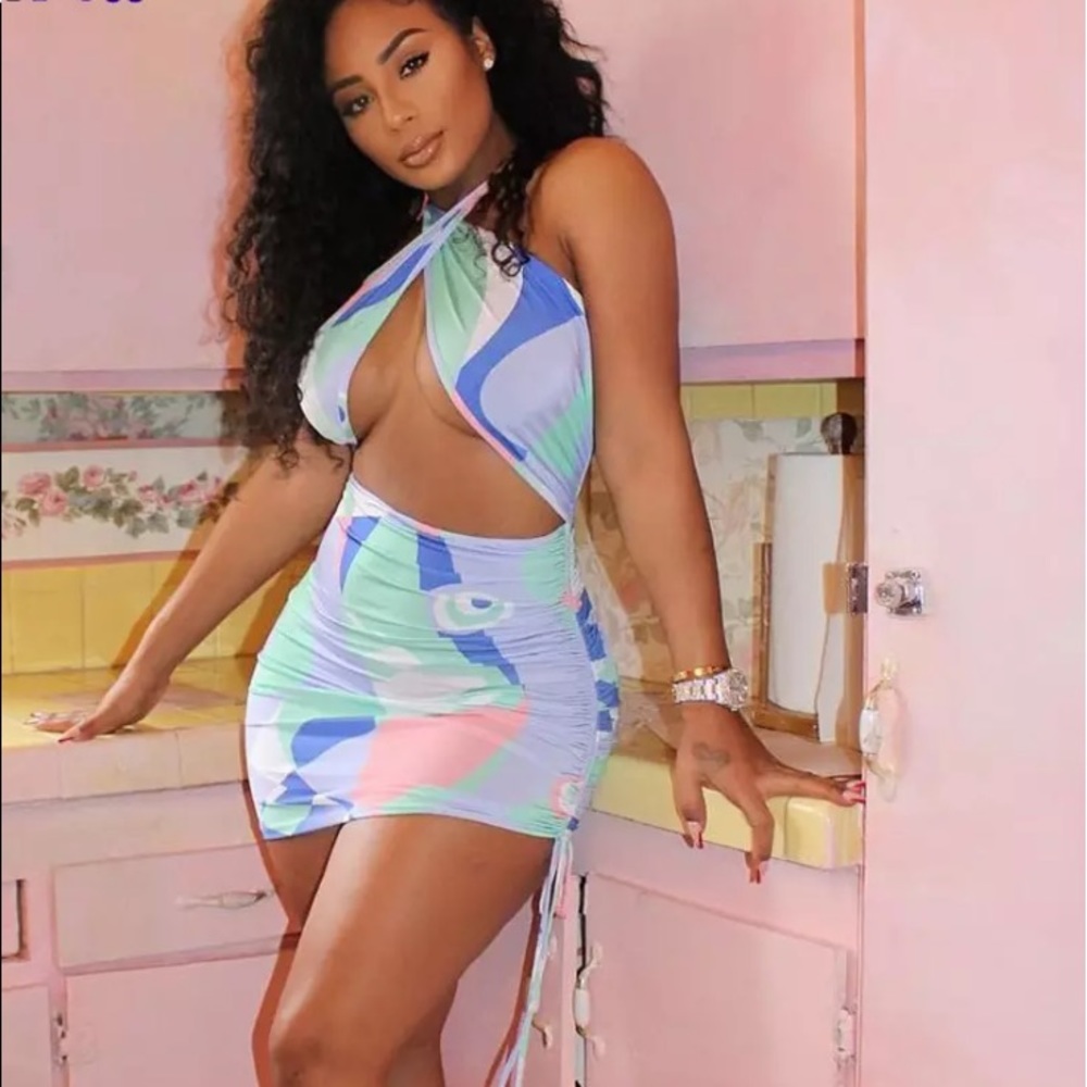 NWT Multicolored Sexy Halter Dress 🎨
